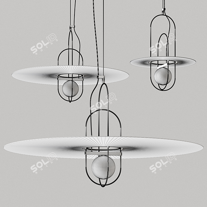  Setareh Blown Glass Pendant Lamp 3D model image 2