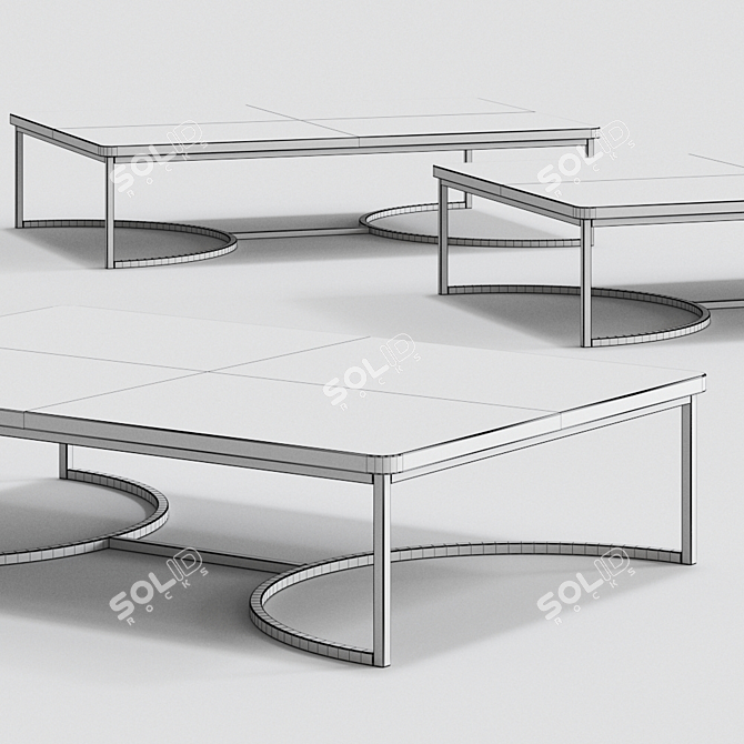 Elegant Blue Moon Coffee Table 3D model image 2