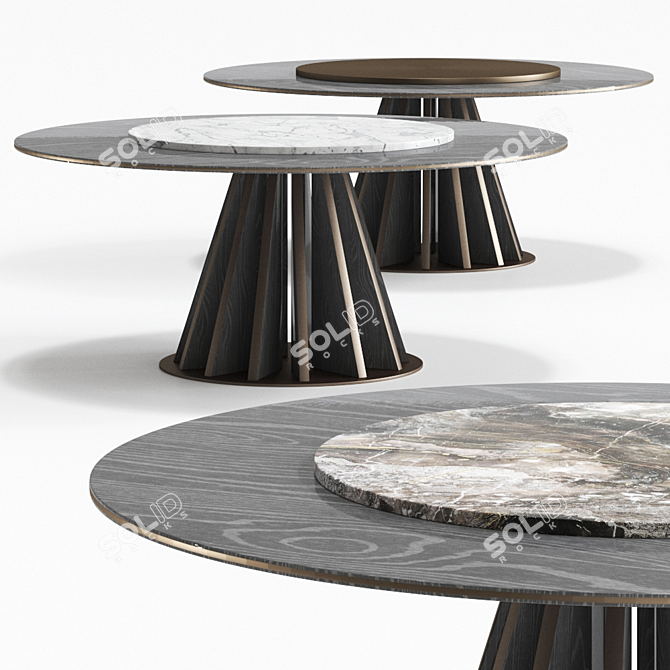 Elegant Dragonfly Dining Table 3D model image 1