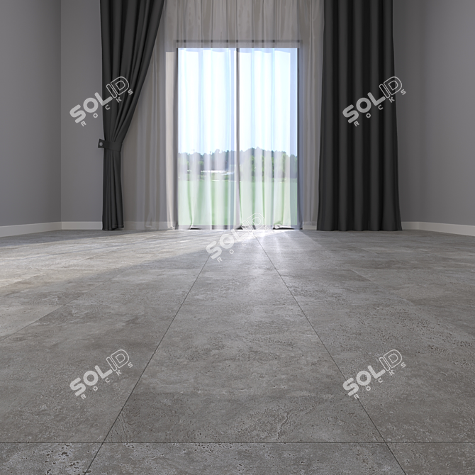 Navona Gray Cross Floor Tile 3D model image 2