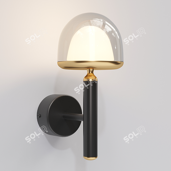 Syneil 1172-LED5WL - Elegant Metal and Glass Wall Sconce 3D model image 1