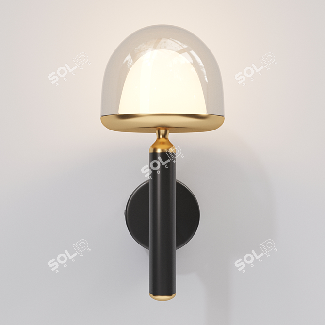 Syneil 1172-LED5WL - Elegant Metal and Glass Wall Sconce 3D model image 2