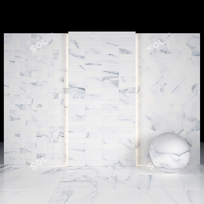 Borghini White Marble Texture Bundle 3D model image 3