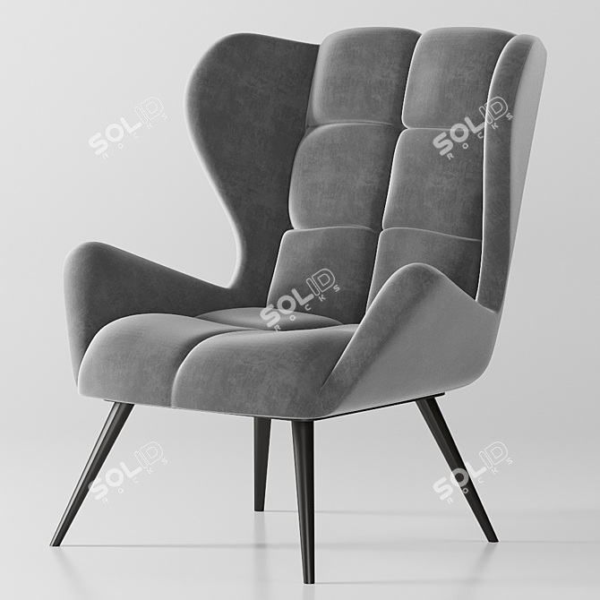 Elegant Gray Armchair: Halmar Tyrion 3D model image 2