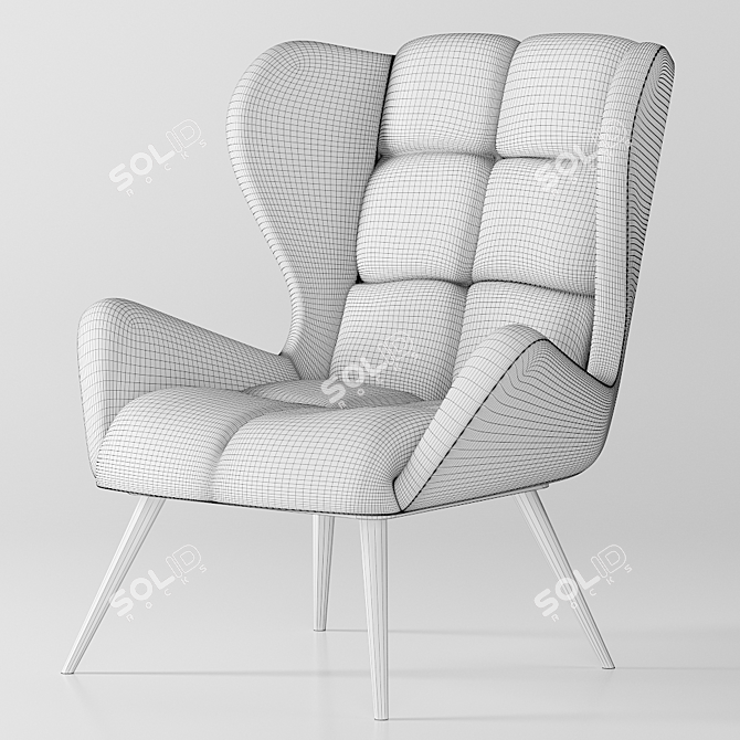 Elegant Gray Armchair: Halmar Tyrion 3D model image 4