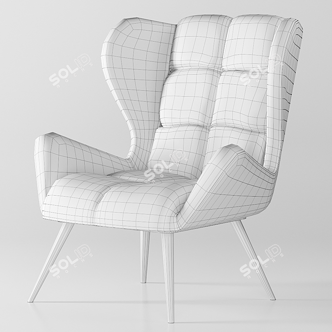 Elegant Gray Armchair: Halmar Tyrion 3D model image 5