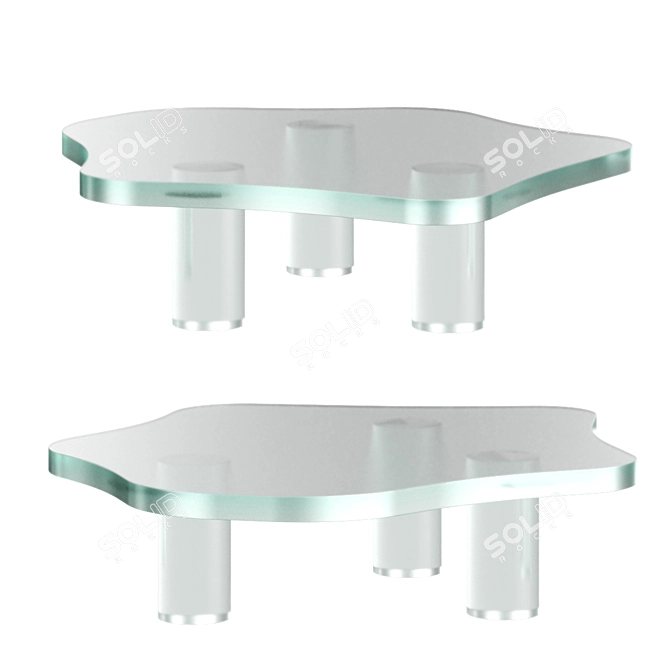 Elegant Glass Coffee Table 3D model image 1