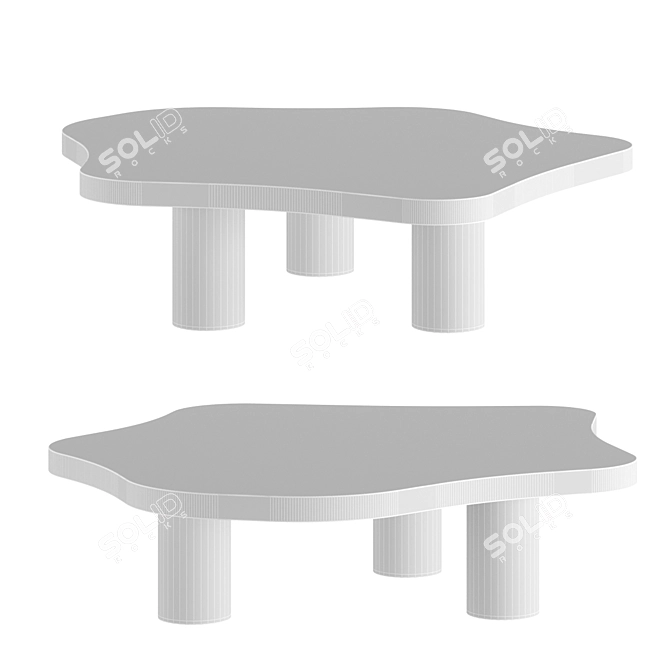 Elegant Glass Coffee Table 3D model image 2