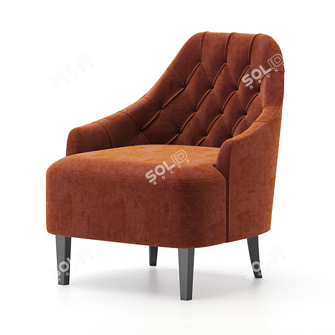 Elegant Berto Armchair: Luxurious Comfort 3D model image 3