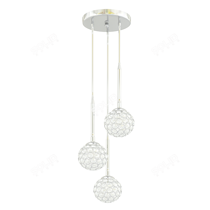 Micaela 3 Crystal Pendant Light 3D model image 1