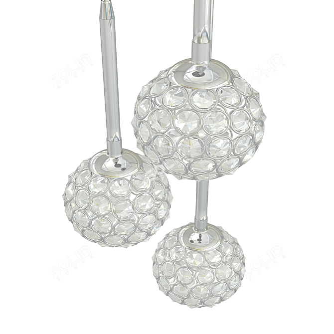 Micaela 3 Crystal Pendant Light 3D model image 2