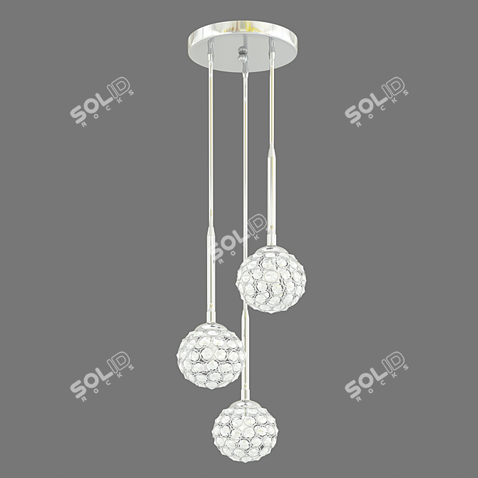 Micaela 3 Crystal Pendant Light 3D model image 4