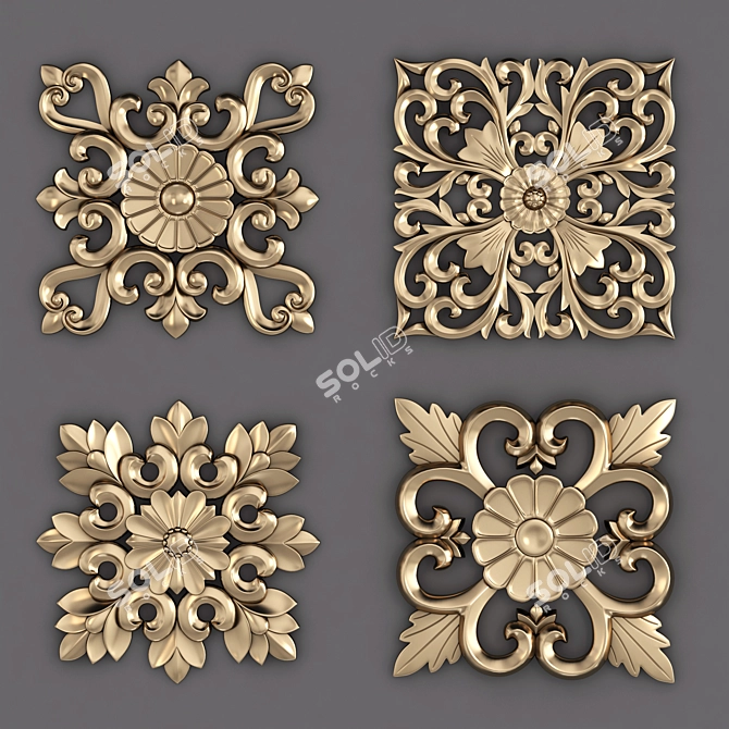 Elegant Decor Ornament Set 3D model image 4