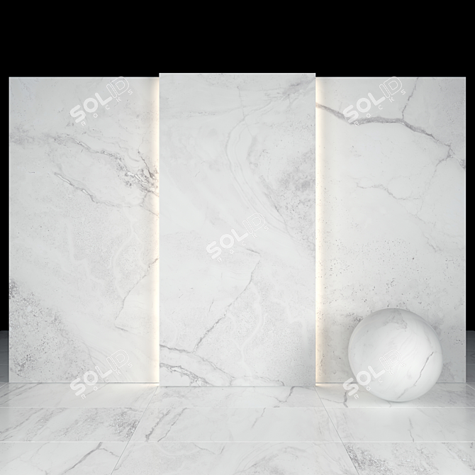 Kolomb Light Marble Tiles: Luxurious Glossiness 3D model image 1