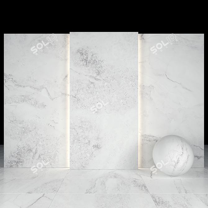 Kolomb Light Marble Tiles: Luxurious Glossiness 3D model image 2