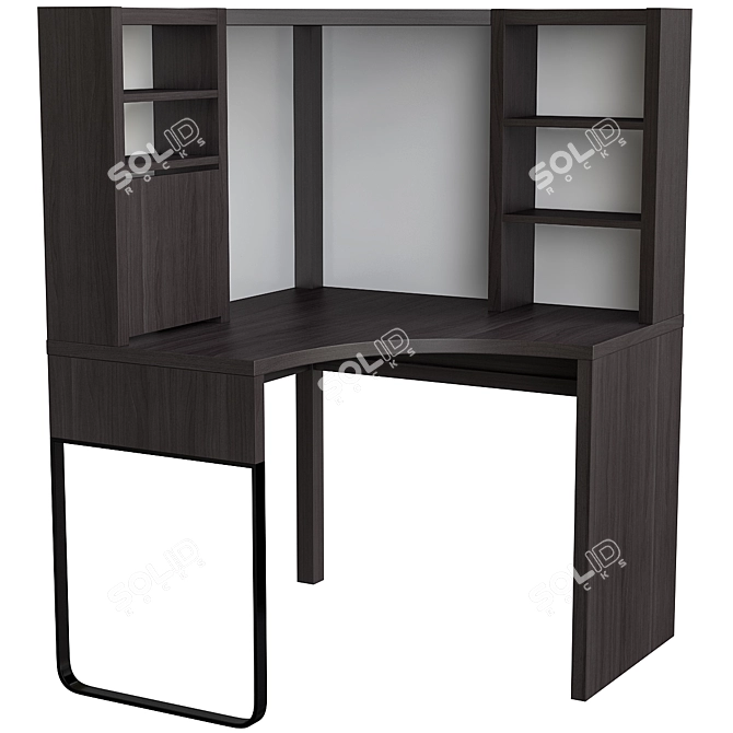 Modern Corner Desk with Storage - Micke 3D model image 1