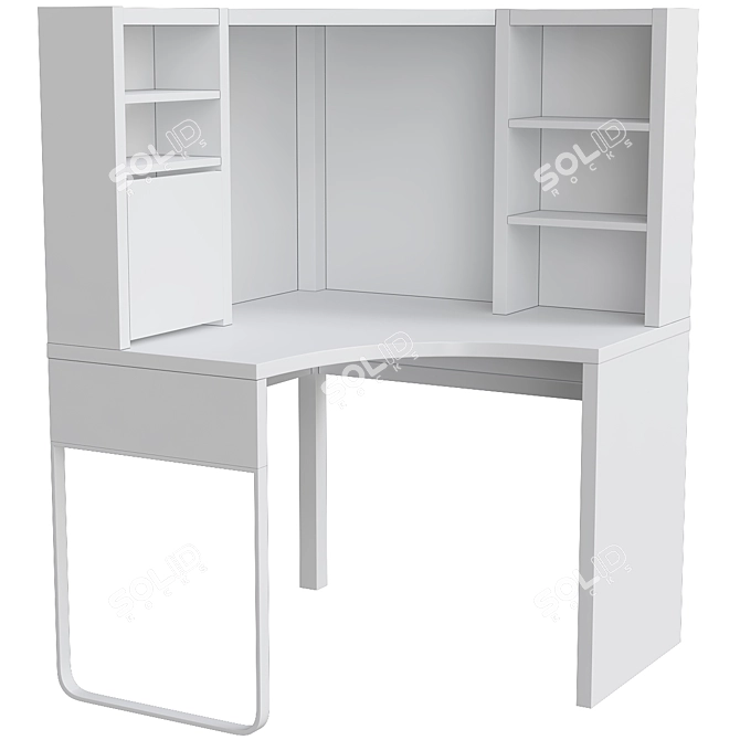 Modern Corner Desk with Storage - Micke 3D model image 2