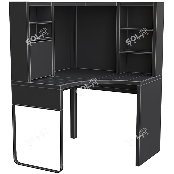 Modern Corner Desk with Storage - Micke 3D model image 3