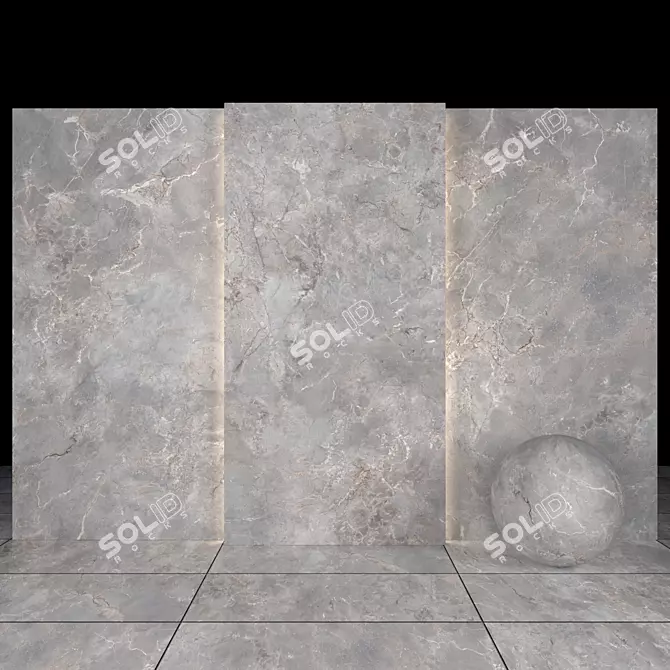 Elegant Gray Marble Texture 3D model image 1