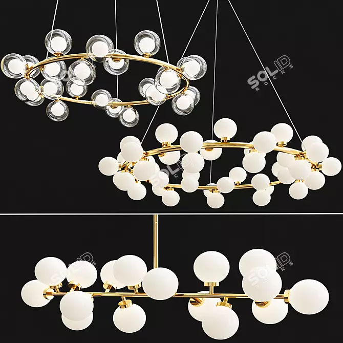 Ethereal Mimosa Chandelier Collection 3D model image 1