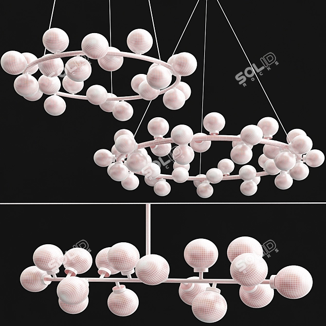 Ethereal Mimosa Chandelier Collection 3D model image 2