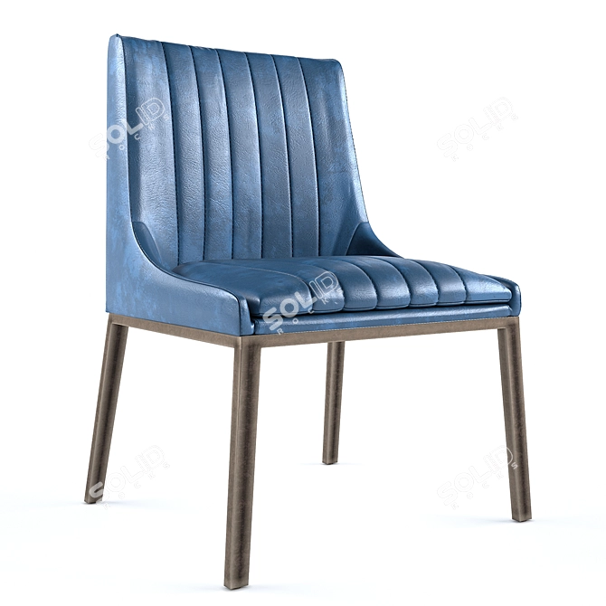 Vintage Leather Dining Chair 3D model image 4