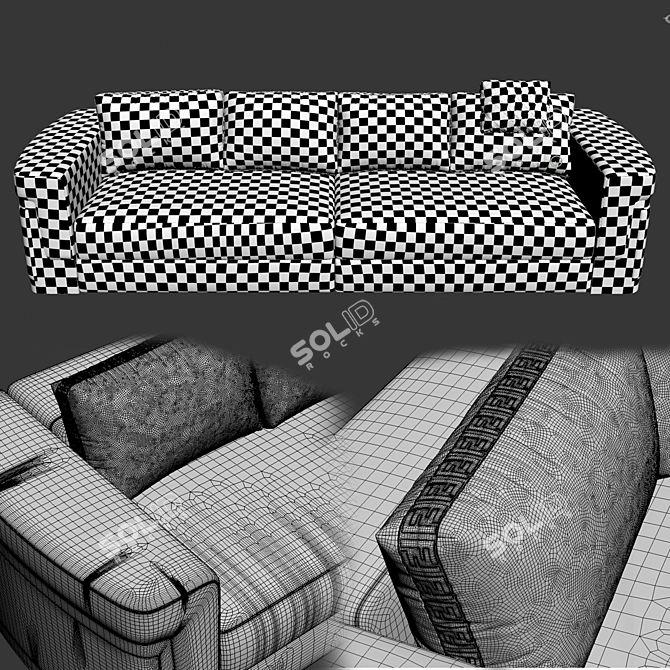 Luxurious Fendi Casa Ray Sofa 3D model image 3