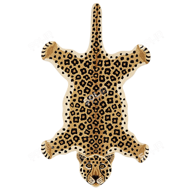 Leopard-shaped Rug Collection 3D model image 2