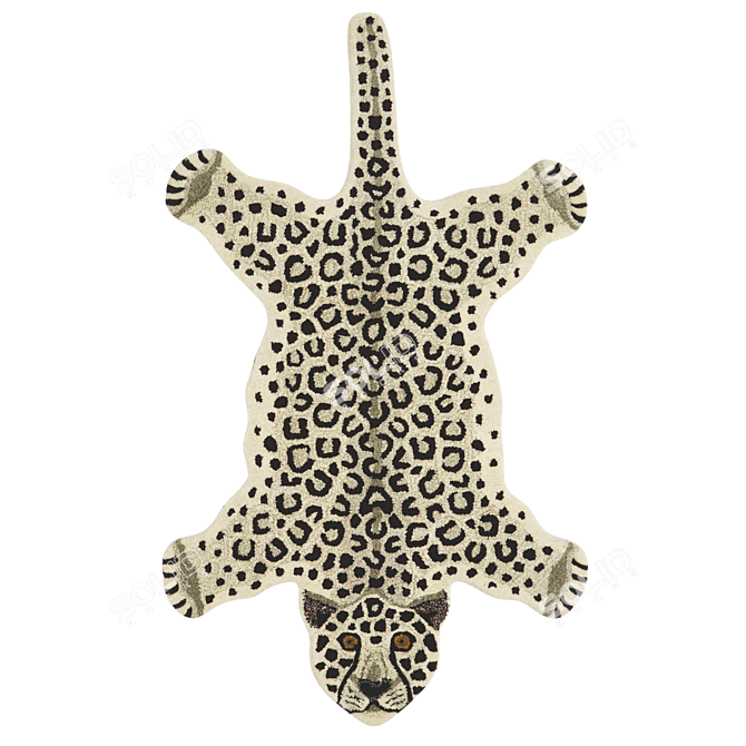 Leopard-shaped Rug Collection 3D model image 4