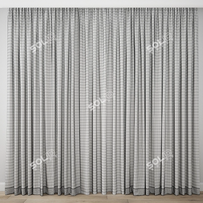 Poly Curtain Model - 3ds Max & Obj 3D model image 4