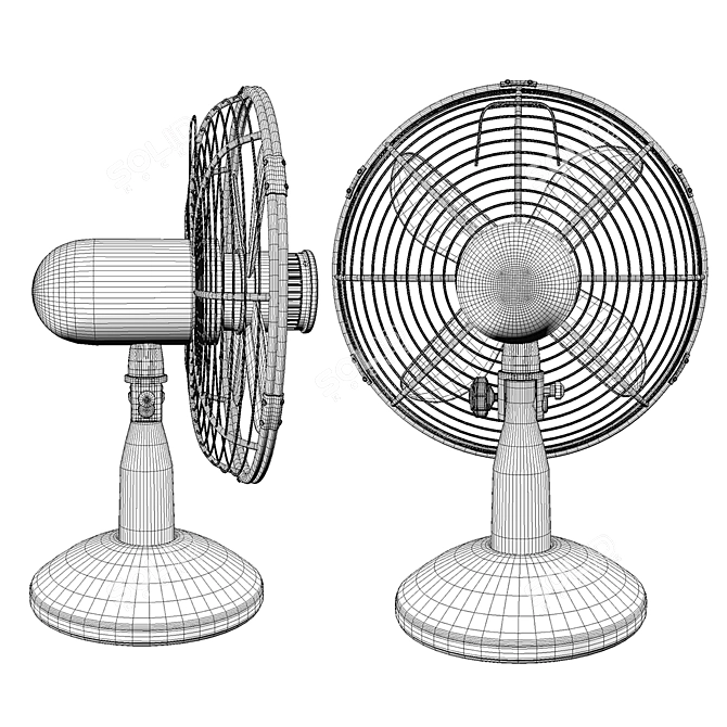 CoolZone 12" Desk Fan 3D model image 5