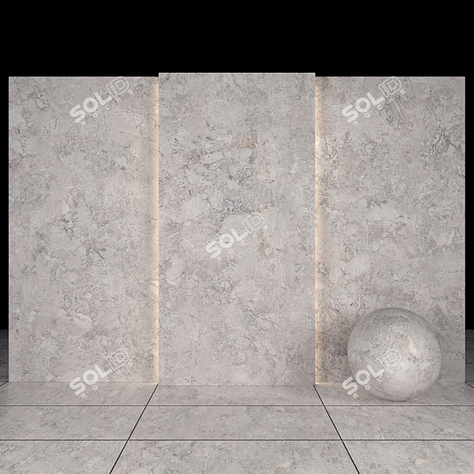 Moonstone Gray Marble: Luxurious Slabs & Floor Tiles 3D model image 2