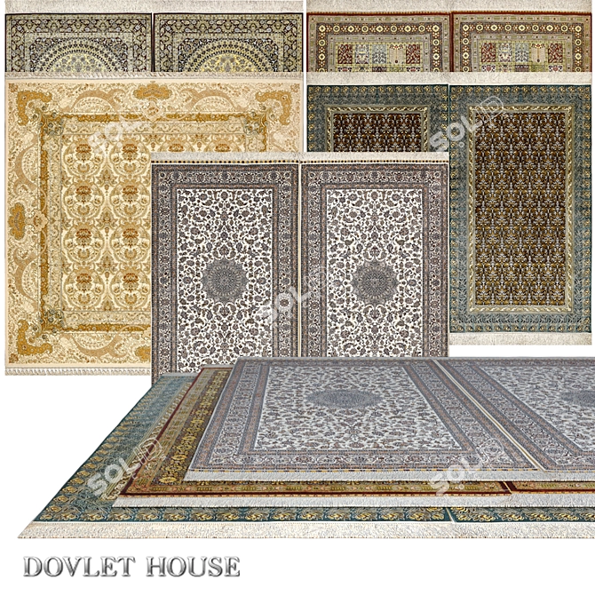 Pair of carpets DOVLET HOUSE 5 pcs (part 603)

Title: Silk and Wool Blend Carpets - Dovlet House 3D model image 1