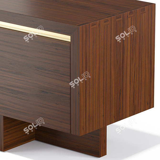 Elegant Walnut 4 Door Console 3D model image 2