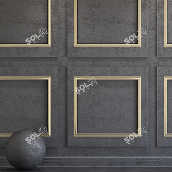 Elegant Molded Plaster: Granite Gray 3D model image 2