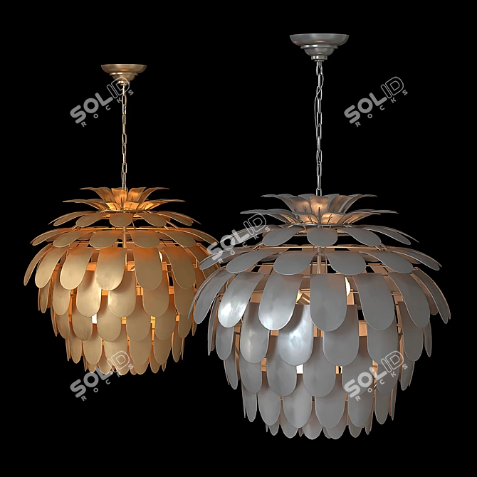 Elegant Cynara Grande Chandelier 3D model image 1