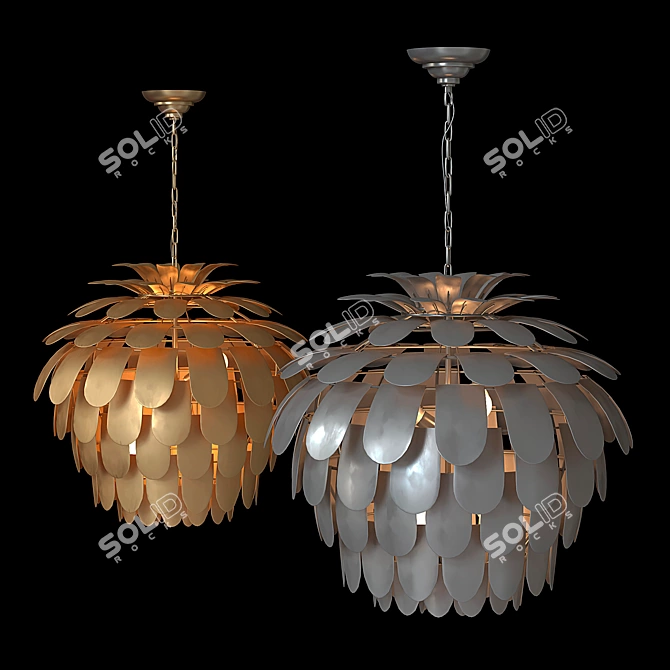 Elegant Cynara Grande Chandelier 3D model image 3