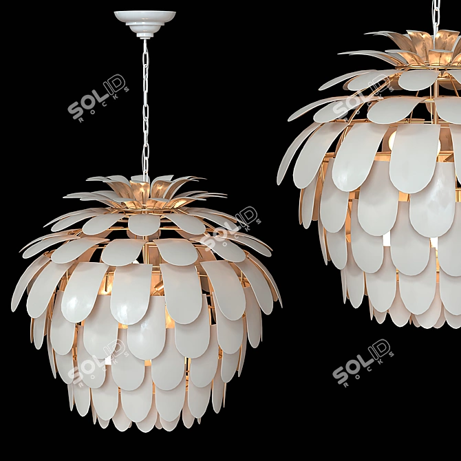 Elegant Cynara Grande Chandelier 3D model image 9