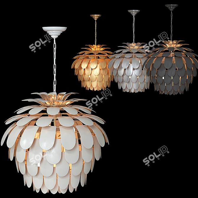 Elegant Cynara Grande Chandelier 3D model image 10