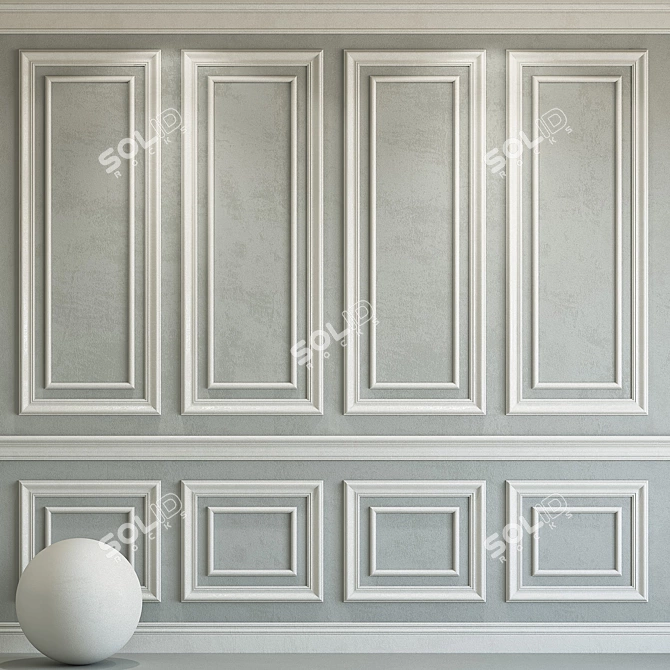 Elegant Molding Plaster: SW 7014 Eider White 3D model image 1