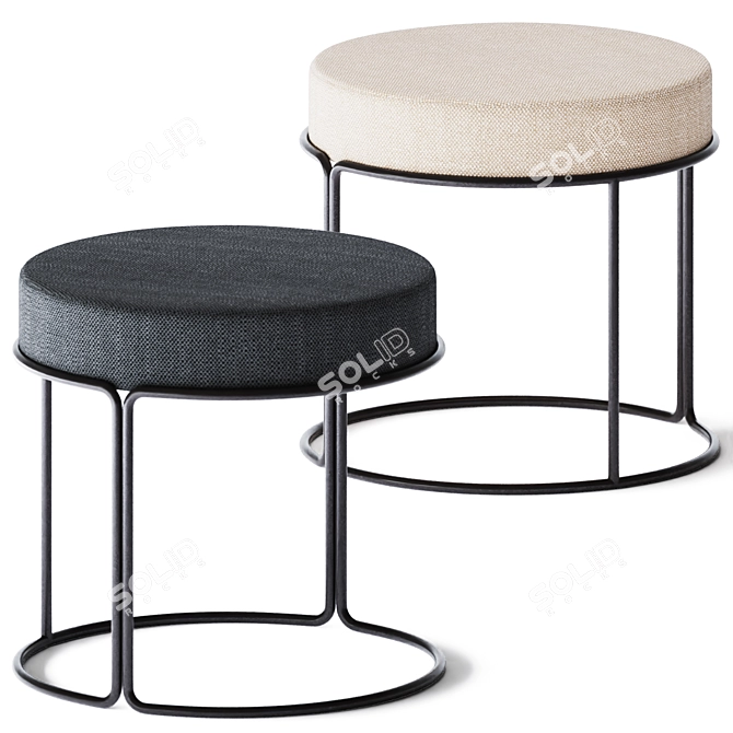 Paradiso Low Stool: Sleek and Stylish 3D model image 2