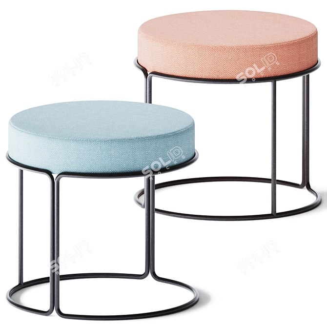 Paradiso Low Stool: Sleek and Stylish 3D model image 3