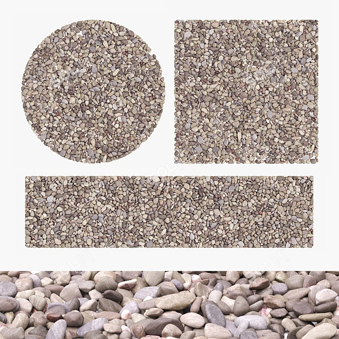 Pebble Mix 01: Versatile River Stones 3D model image 12