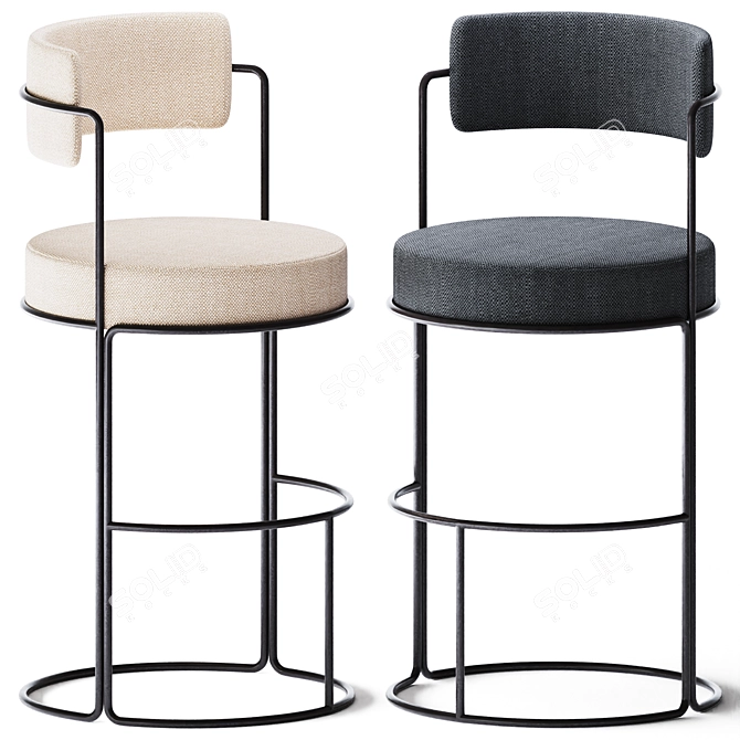 Elegant and Stylish Bar Stool 3D model image 2