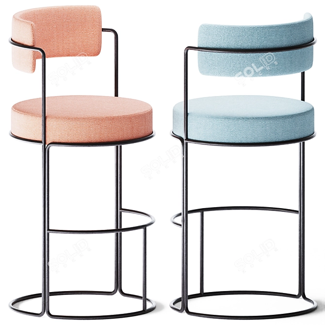 Elegant and Stylish Bar Stool 3D model image 3