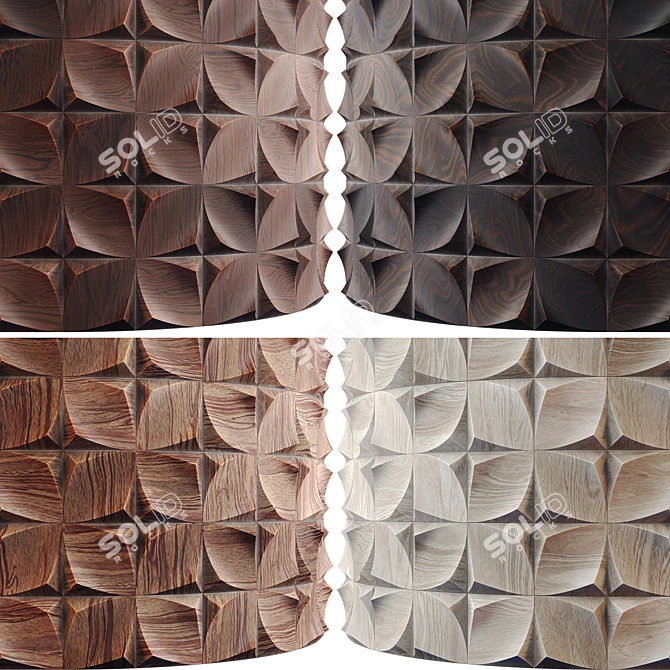 Wooden 3D Panel Collection | PBR | 4K 3D model image 3