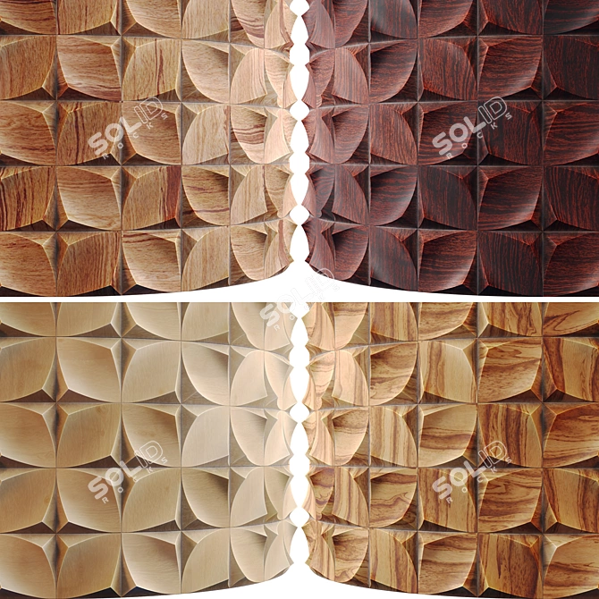 Wooden 3D Panel 02: Authentic Texture 3D model image 3
