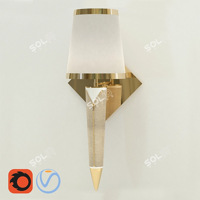 Golden Elegance Wall Sconce 3D model image 2