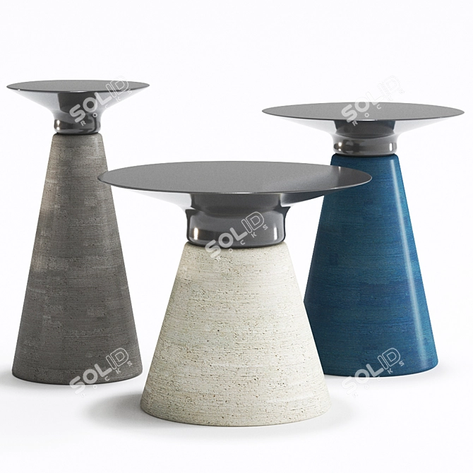 Baobab Ceramic Side Table: Modern Round Design 3D model image 3