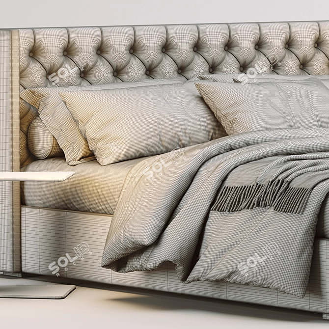 Elegant RH Adler Diamond Bed 3D model image 5